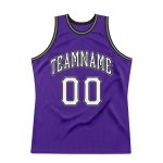 Personalized Purple White-Black Authentic Throwback Basketball Jersey Team Custom Name and Number