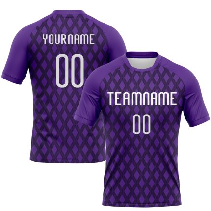 Custom purple, white and black volleyball jersey
