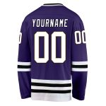 Personalized Purple White-Black Hockey Jersey Team Custom Name and Number