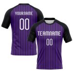 Personalized Purple White-Black Lines Sublimation Volleyball Uniform Jersey Team Custom Name and Number