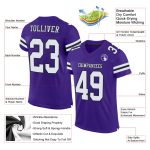 Personalized Purple White-Black Mesh Authentic Football Jersey