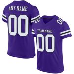 Personalized Purple White-Black Mesh Authentic Football Jersey