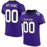 Personalized Purple White-Black Mesh Authentic Football Jersey Team Custom Name and Number
