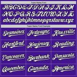 Personalized Purple White-Black Mesh Authentic Throwback Baseball Jersey Team Custom Name and Number