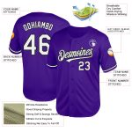 Personalized Purple White-Black Mesh Authentic Throwback Baseball Jersey Team Custom Name and Number