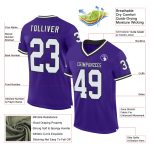 Personalized Purple White-Black Mesh Authentic Throwback Football Jersey Team Custom Name and Number