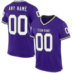 Personalized Purple White-Black Mesh Authentic Throwback Football Jersey Team Custom Name and Number