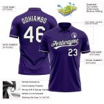 Personalized Purple White-Black Performance Vapor Golf Polo Shirt Team Custom Name and Number