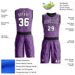 Personalized Purple White-Black Round Neck Sublimation Basketball Suit Jersey