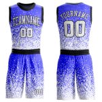 Personalized Purple White-Black Round Neck Sublimation Basketball Suit Jersey Team Custom Name and Number