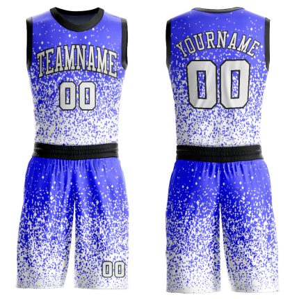 Personalized Purple White-Black Round Neck Sublimation Basketball Suit Jersey Team Custom Name and Number