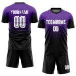 Personalized Purple White-Black Sublimation Fade Fashion Soccer Uniform Jersey Team Custom Name and Number