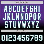 Personalized Purple White Black-Teal Bomber Full-Snap Varsity Letterman Fade Fashion Jacket Team Custom Name and Number