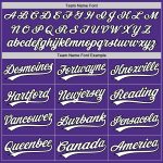 Personalized Purple White-Black Two-Button Unisex Softball Jersey Team Custom Name and Number