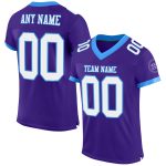 Personalized Purple White-Electric Blue Mesh Authentic Football Jersey Team Custom Name and Number