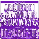 Personalized Purple White Geometric Pattern Sublimation Soccer Uniform Jersey