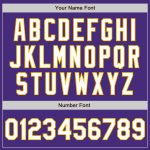 Personalized Purple White-Gold 3 Colors Arm Shapes Authentic Baseball Jersey Team Custom Name and Number