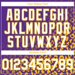 Personalized Purple White-Gold 3D Pattern Design Leopard Print Fade Fashion Authentic Baseball Jersey Team Custom Name and Number