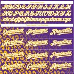 Personalized Purple White-Gold 3D Pattern Design Leopard Print Fade Fashion Authentic Baseball Jersey Team Custom Name and Number