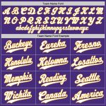 Personalized Purple White-Gold Authentic Baseball Jersey
