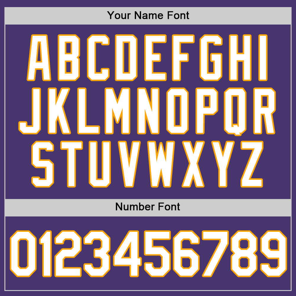 Personalized Purple White-Gold Authentic Baseball Jersey Team Custom Name and Number Personalized Purple White-Gold Authentic Baseball Jersey Team Custom Name and Number - Image 4