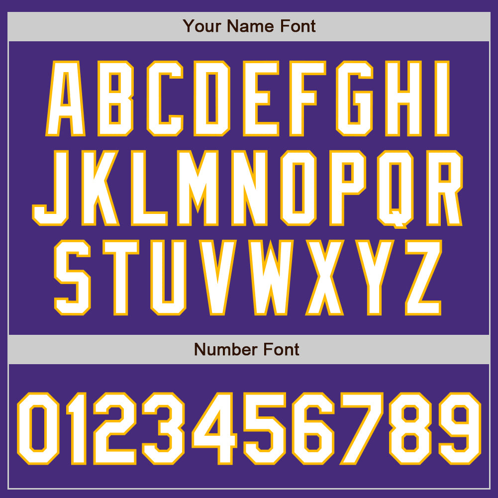 Personalized Purple White-Gold Authentic Raglan Sleeves Baseball Jersey Team Custom Name and Number Personalized Purple White-Gold Authentic Raglan Sleeves Baseball Jersey Team Custom Name and Number - Image 5