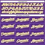 Personalized Purple White-Gold Authentic Sleeveless Baseball Jersey Team Custom Name and Number