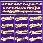 Personalized Purple White-Gold Authentic Throwback Baseball Jersey Team Custom Name and Number