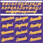 Personalized Purple White-Gold Authentic Throwback Rib-Knit Baseball Jersey Shirt Team Custom Name and Number
