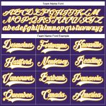 Personalized Purple White-Gold Hockey Lace Neck Jersey Team Custom Name and Number