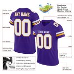 Personalized Purple White-Gold Mesh Authentic Football Jersey