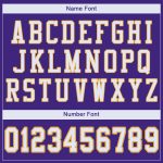 Personalized Purple White-Gold Mesh Authentic Football Jersey Team Custom Name and Number