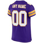 Personalized Purple White-Gold Mesh Authentic Football Jersey Team Custom Name and Number