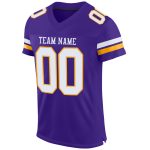 Personalized Purple White-Gold Mesh Authentic Football Jersey