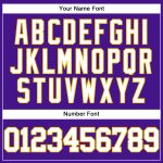 Personalized Purple White-Gold Mesh Authentic Throwback Baseball Jersey Team Custom Name and Number