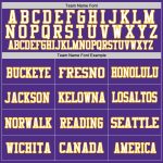 Personalized Purple White-Gold Mesh Authentic Throwback Football Jersey Team Custom Name and Number