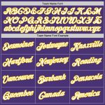 Personalized Purple White-Gold Performance T-Shirt Team Custom Name and Number