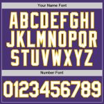 Personalized Purple White-Gold Performance T-Shirt Team Custom Name and Number