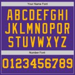 Personalized Purple White-Gold Pinstripe Authentic Split Fashion Baseball Jersey Team Custom Name and Number