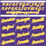Personalized Purple White-Gold Round Neck Rib-Knit Basketball Jersey Team Custom Name and Number