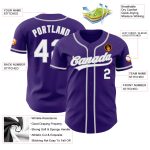 Personalized Purple White-Gray Authentic Baseball Jersey