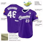 Personalized Purple White-Gray Authentic Throwback Baseball Jersey Team Custom Name and Number