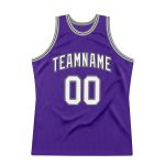 Personalized Purple White-Gray Authentic Throwback Basketball Jersey