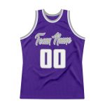 Personalized Purple White-Gray Authentic Throwback Basketball Jersey Team Custom Name and Number