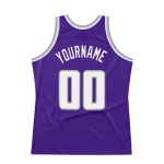 Personalized Purple White-Gray Authentic Throwback Basketball Jersey Team Custom Name and Number