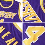Personalized Purple White-Gray Authentic Throwback Basketball Jersey Team Custom Name and Number