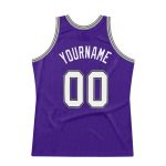 Personalized Purple White-Gray Authentic Throwback Basketball Jersey