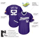 Personalized Purple White-Gray Authentic Throwback Rib-Knit Baseball Jersey Shirt Team Custom Name and Number