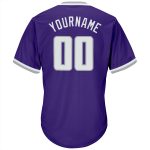 Personalized Purple White-Gray Authentic Throwback Rib-Knit Baseball Jersey Shirt Team Custom Name and Number