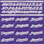 Personalized Purple White-Gray Authentic Throwback Rib-Knit Baseball Jersey Shirt Team Custom Name and Number